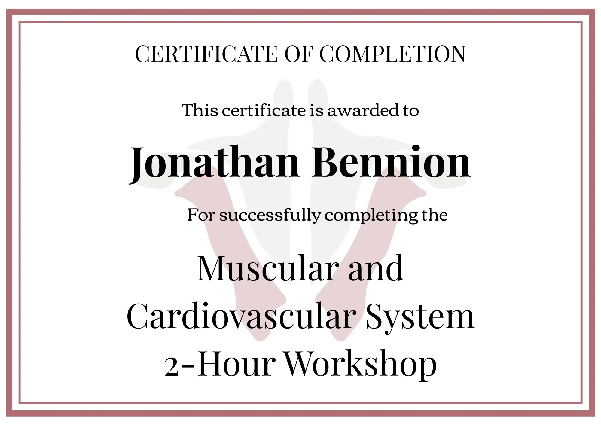 Institute of Human Anatomy Digital Certificate 