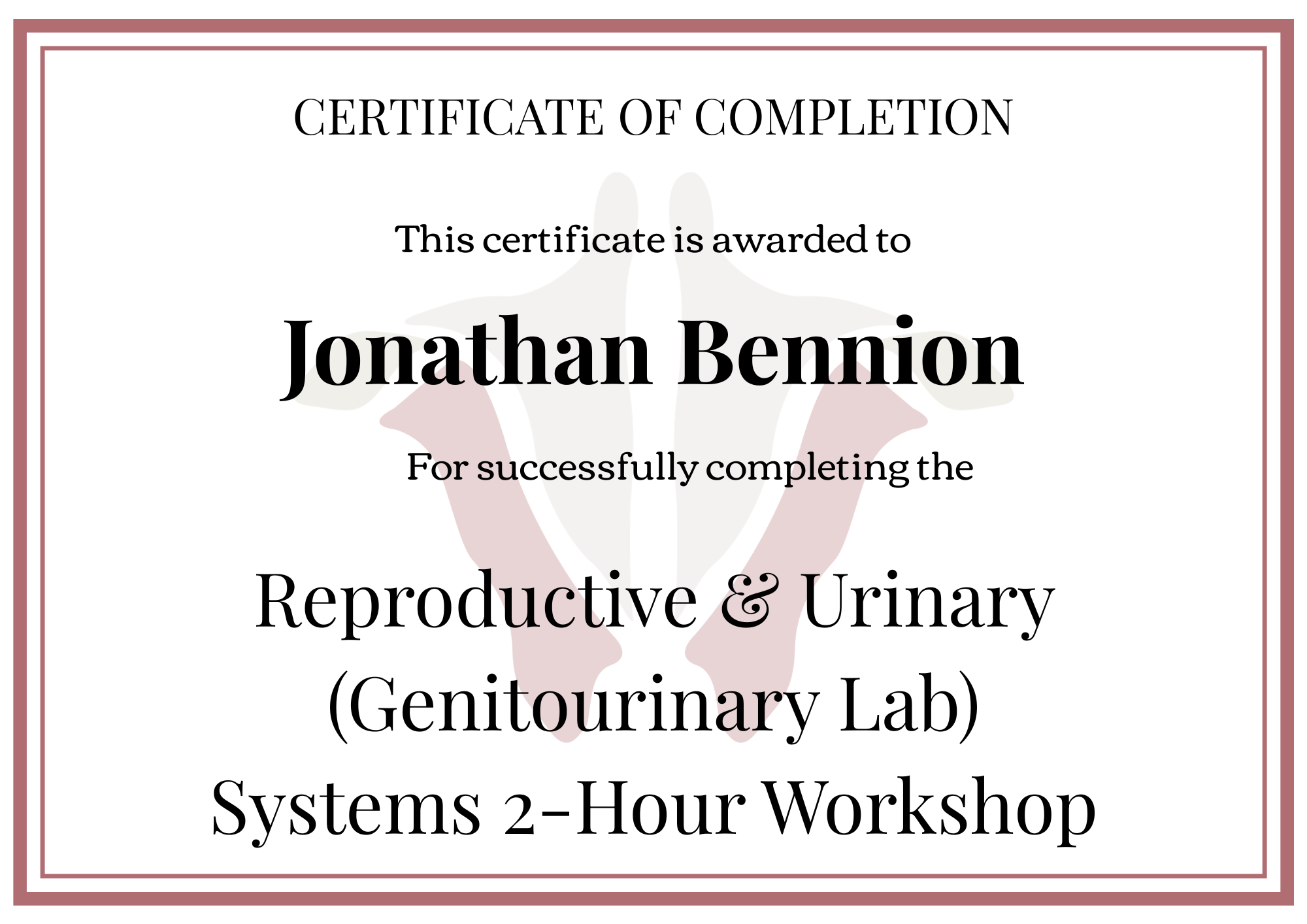 Institute of Human Anatomy Digital Certificate 