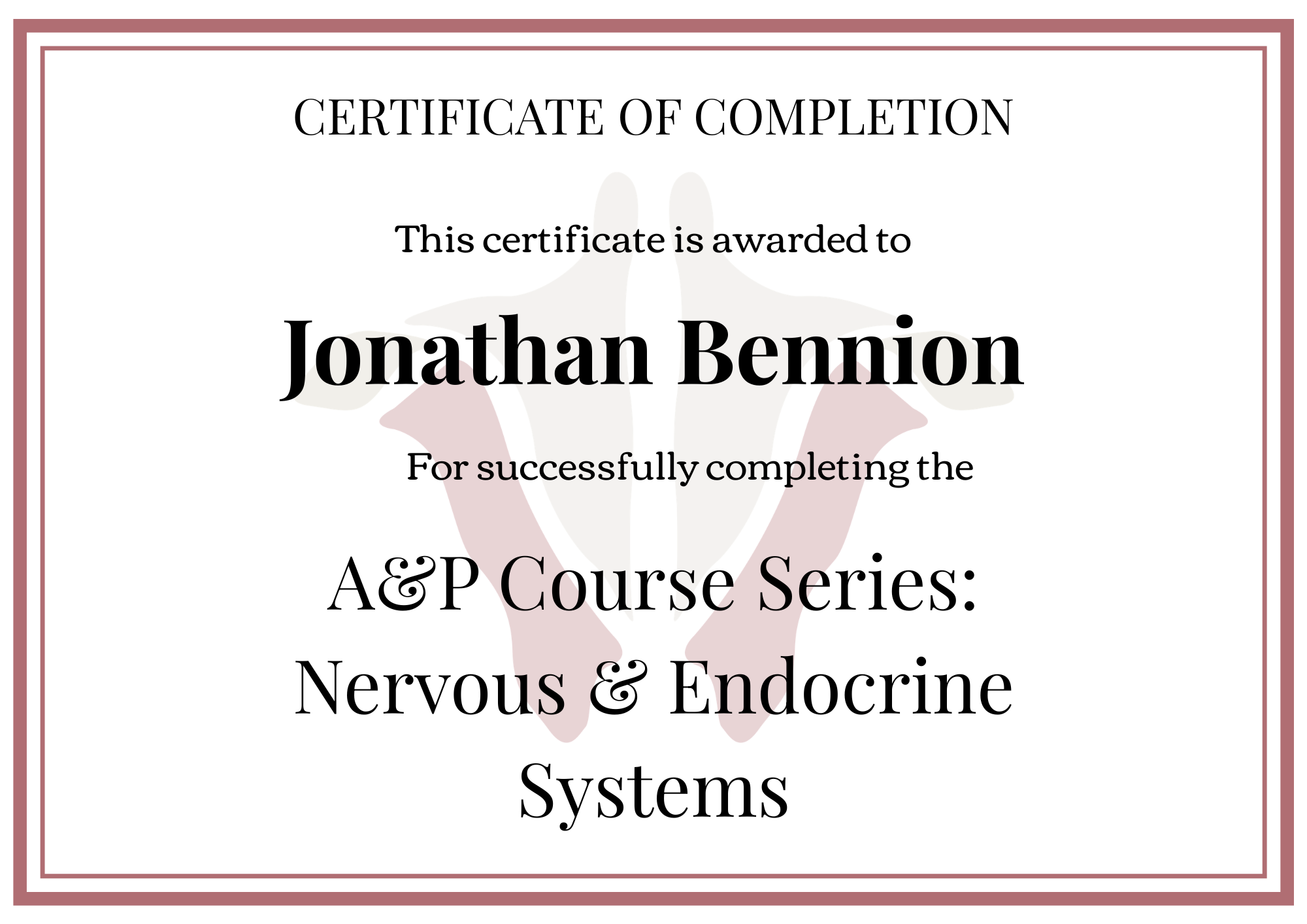 Institute of Human Anatomy Digital Certificate 
