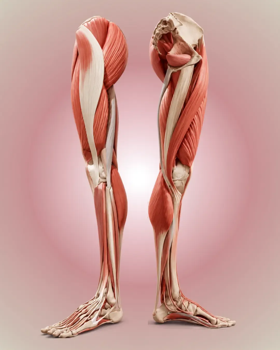 Human anatomy illustration showing the muscular and cardiovascular systems blended within a single body for a muscular and cardiovascular anatomy workshop.