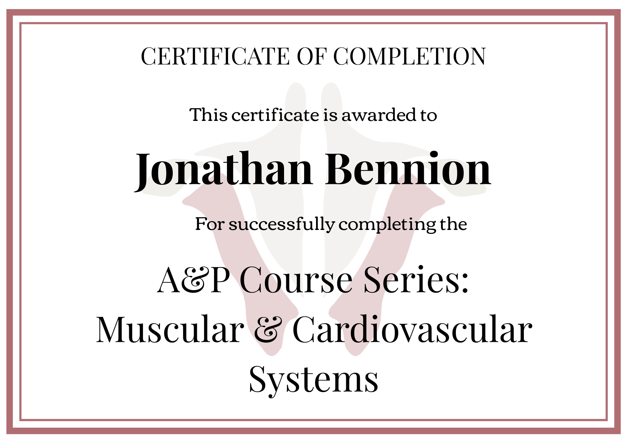 Institute of Human Anatomy Digital Certificate 