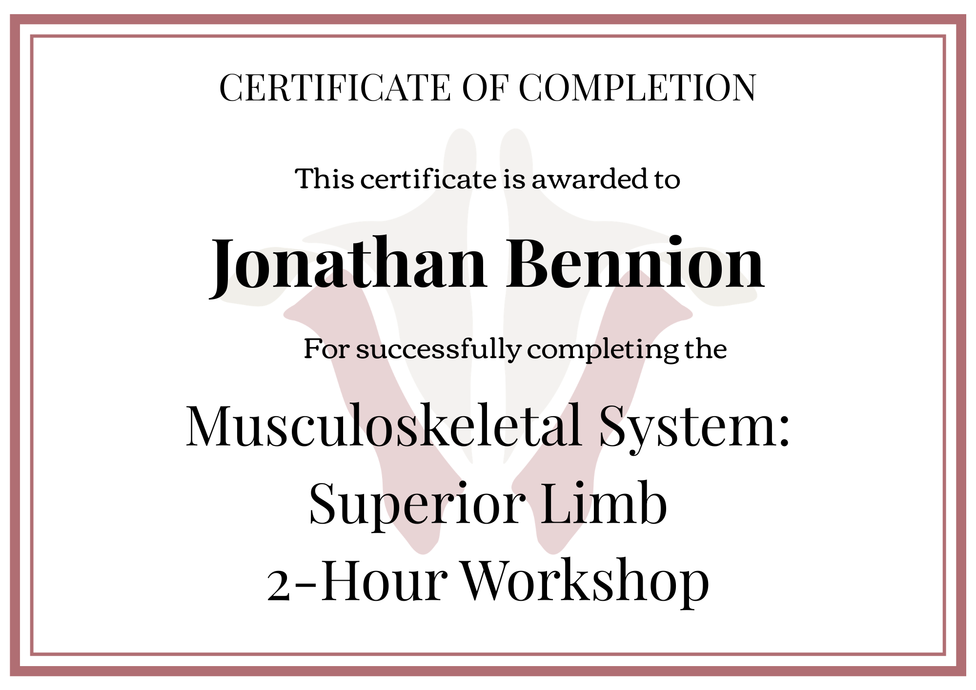 Institute of Human Anatomy Digital Certificate 