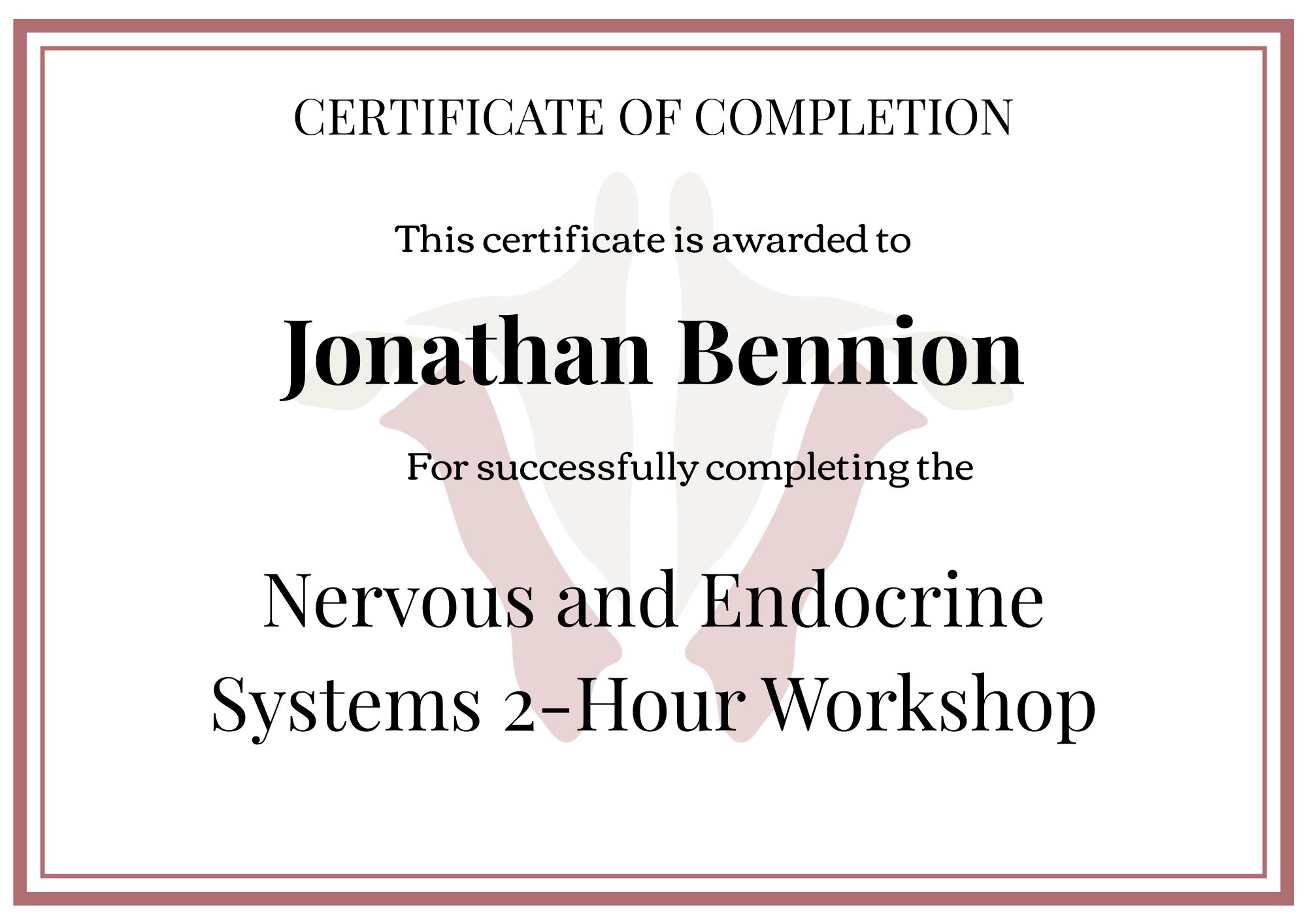 Institute of Human Anatomy Digital Certificate 