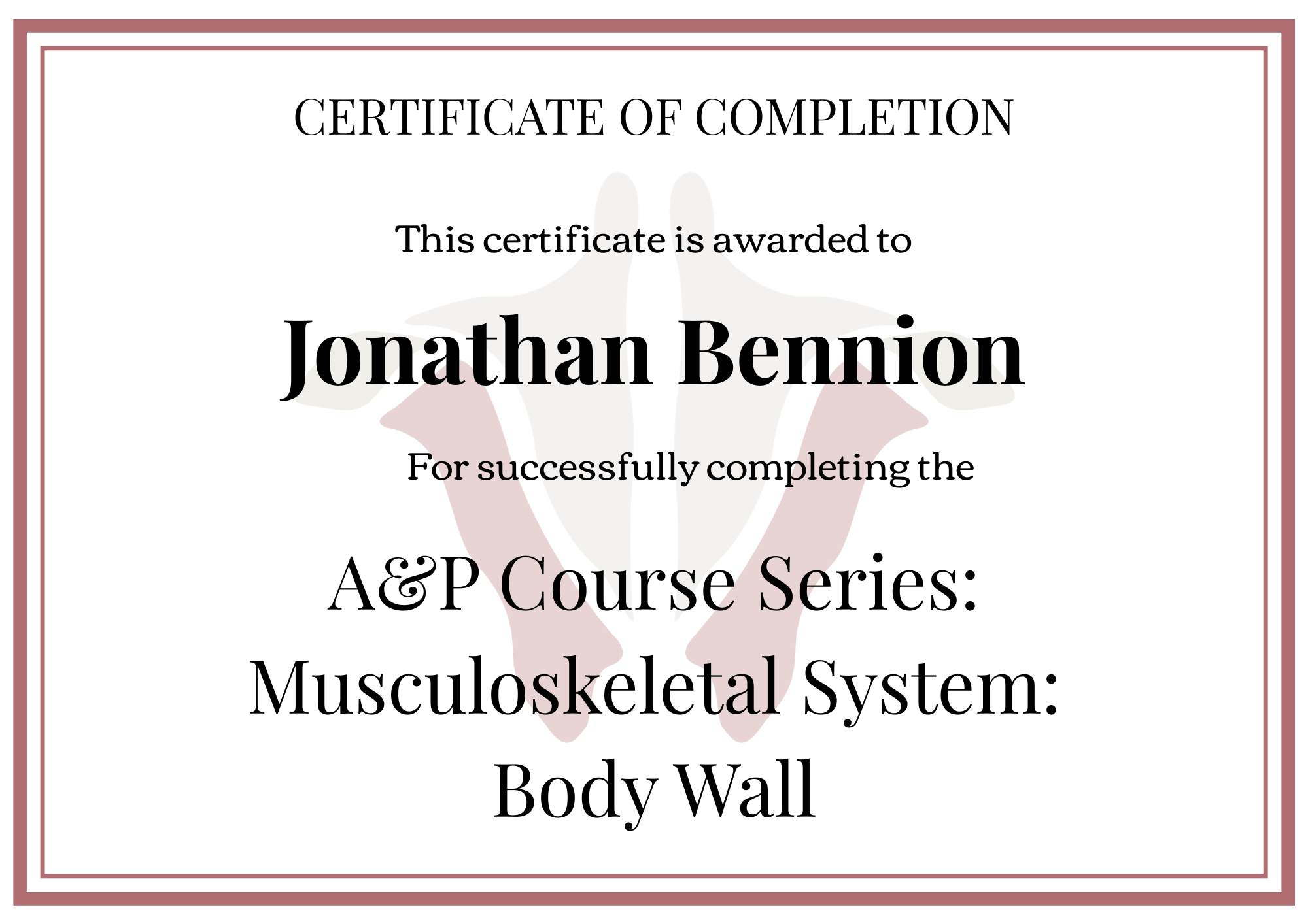 Institute of Human Anatomy Digital Certificate 
