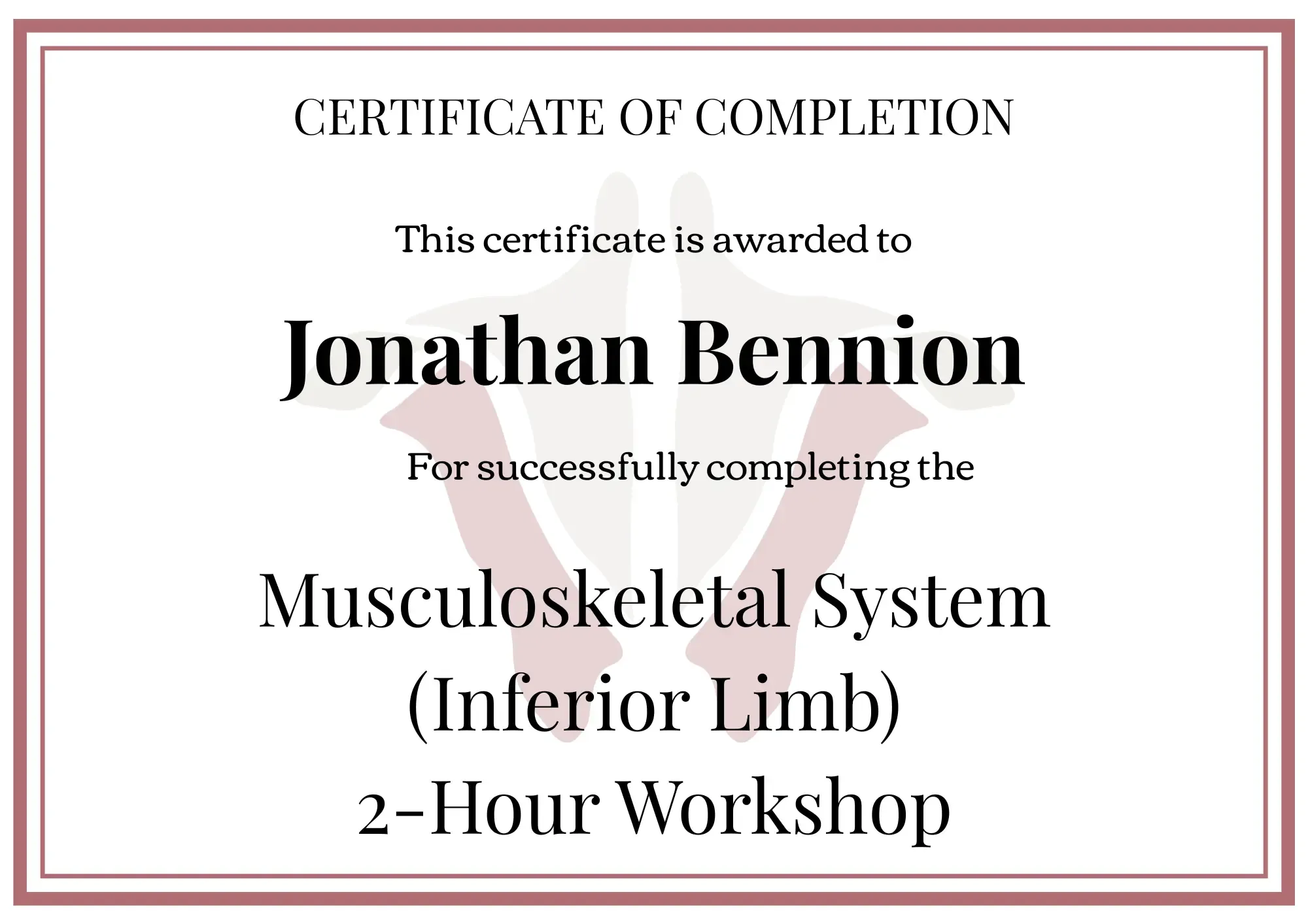 Institute of Human Anatomy Digital Certificate 