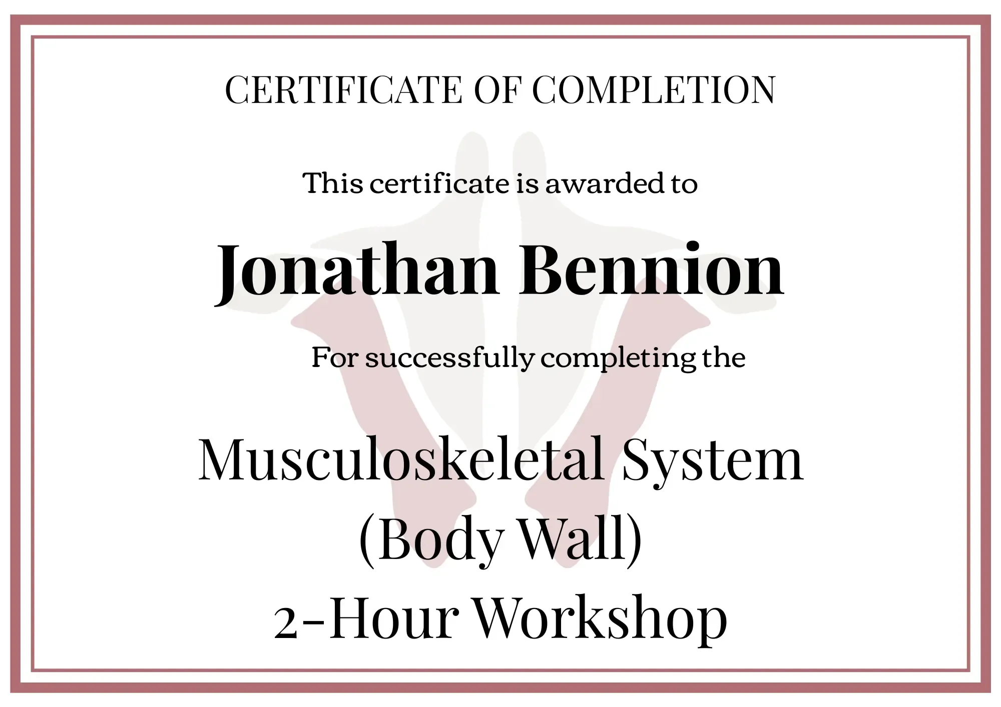 Institute of Human Anatomy Digital Certificate 