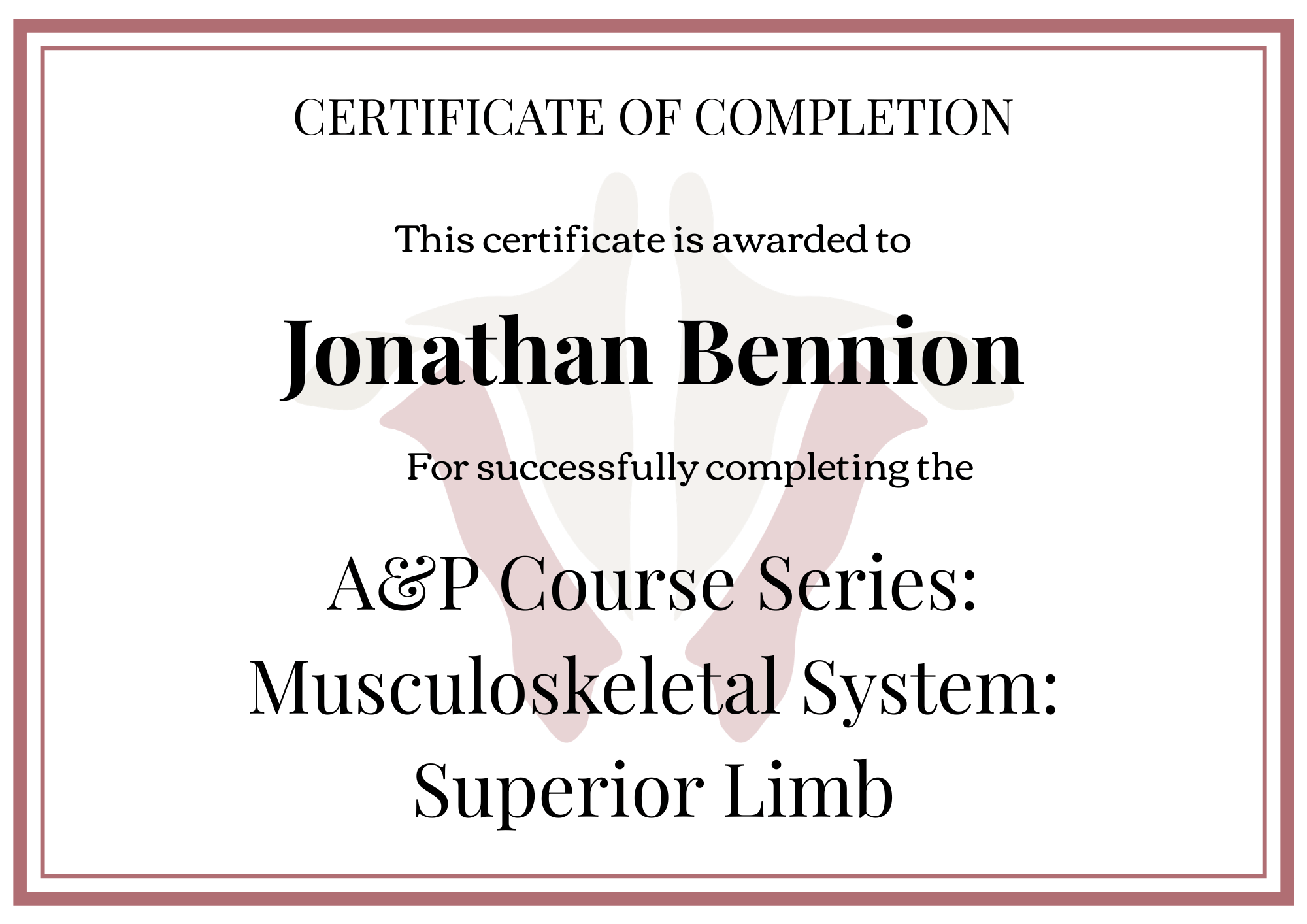 Institute of Human Anatomy Digital Certificate 