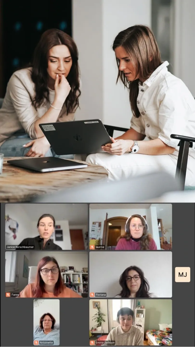 Janice Kerschbaumer et Eva qui sont en live sur Objectif Fondations, formule groupe
