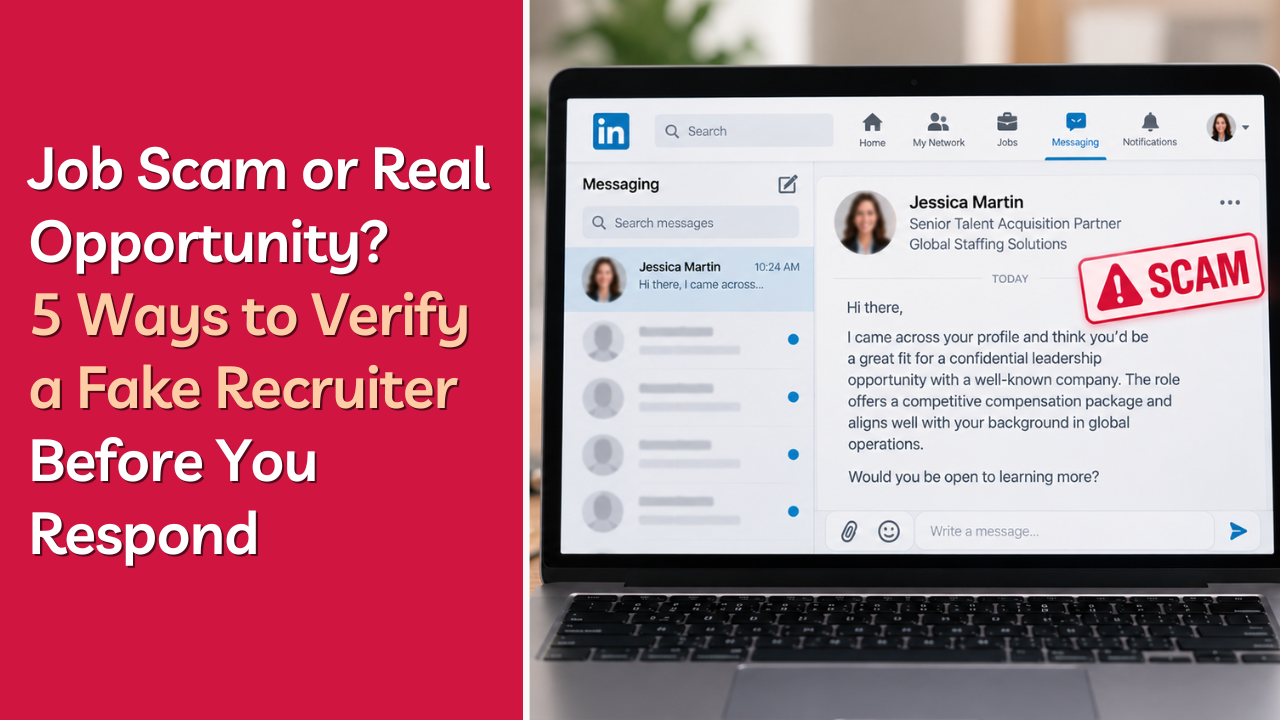 Learn how to spot job scams and fake recruiters, verify recruiter identities, recognize job scam red flags, and protect your money and personal information.