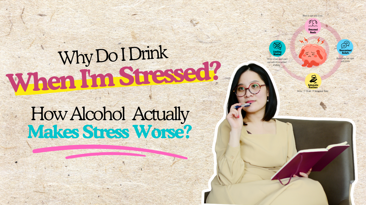 Blog cover asking “Why do I drink when I’m stressed?” and exploring how alcohol can contribute to a recurring stress-drinking cycle.