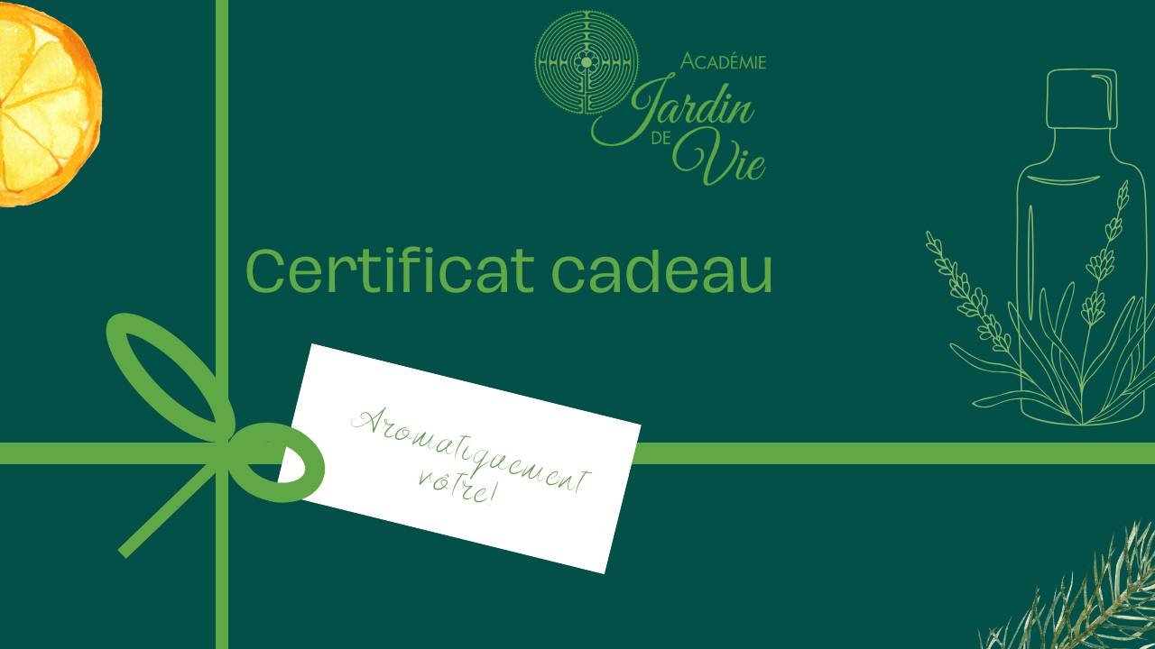 Certificat cadeau de l’Académie Jardin de Vie