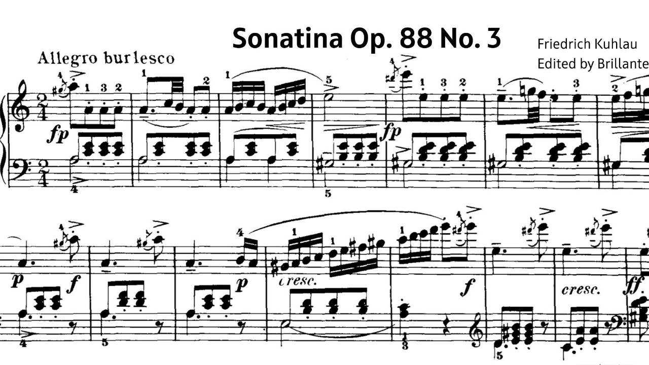 Kuhlau Sonatina Op 88 No 3 Allegro Burlesco Sheet Music