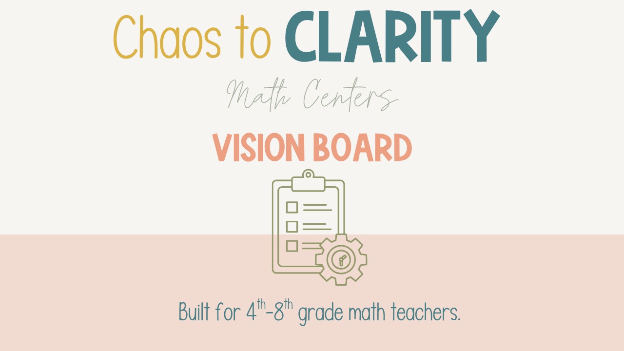 Math Centers Vision Board