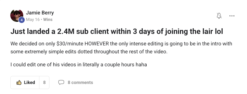 Jamie Berry: landed a 2.4M sub client within 3 days of joining