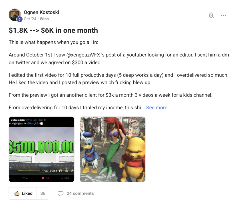Ognen Kostoski: $1.8K to $6K in one month