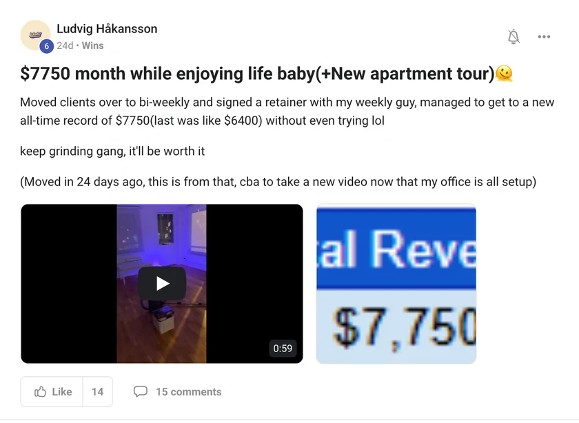 Ludvig Hakansson: $7750 month