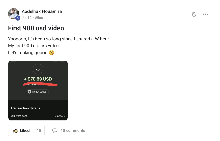 Abdelhak Houamria: first $900 video