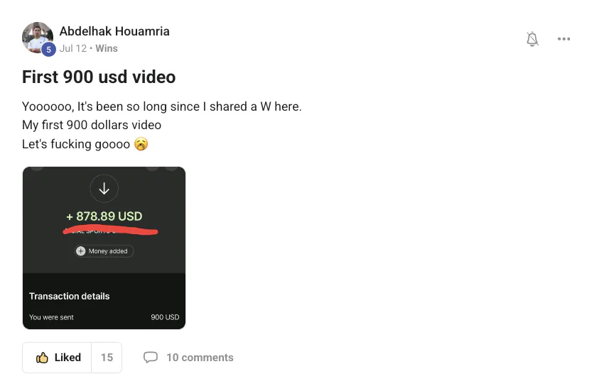 Abdelhak Houamria: first $900 video