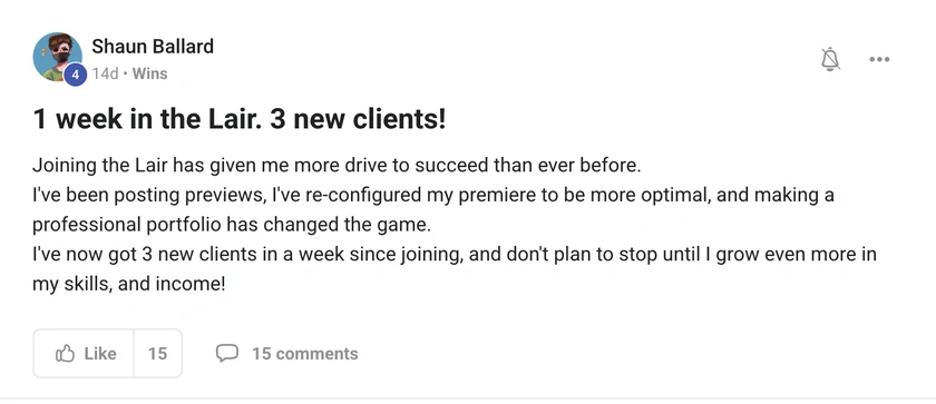 Shaun Ballard: 3 new clients in his first week