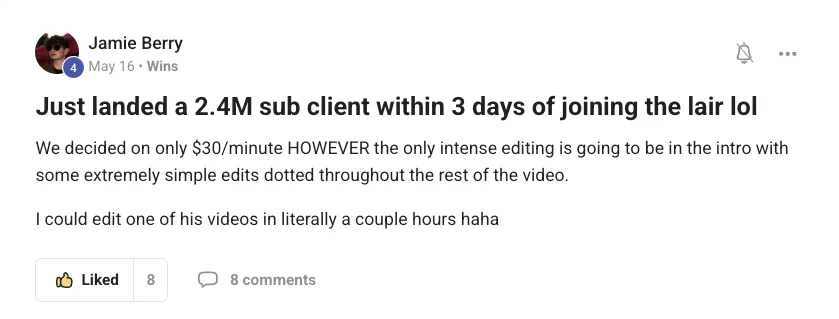 Jamie Berry: landed a 2.4M sub client within 3 days of joining