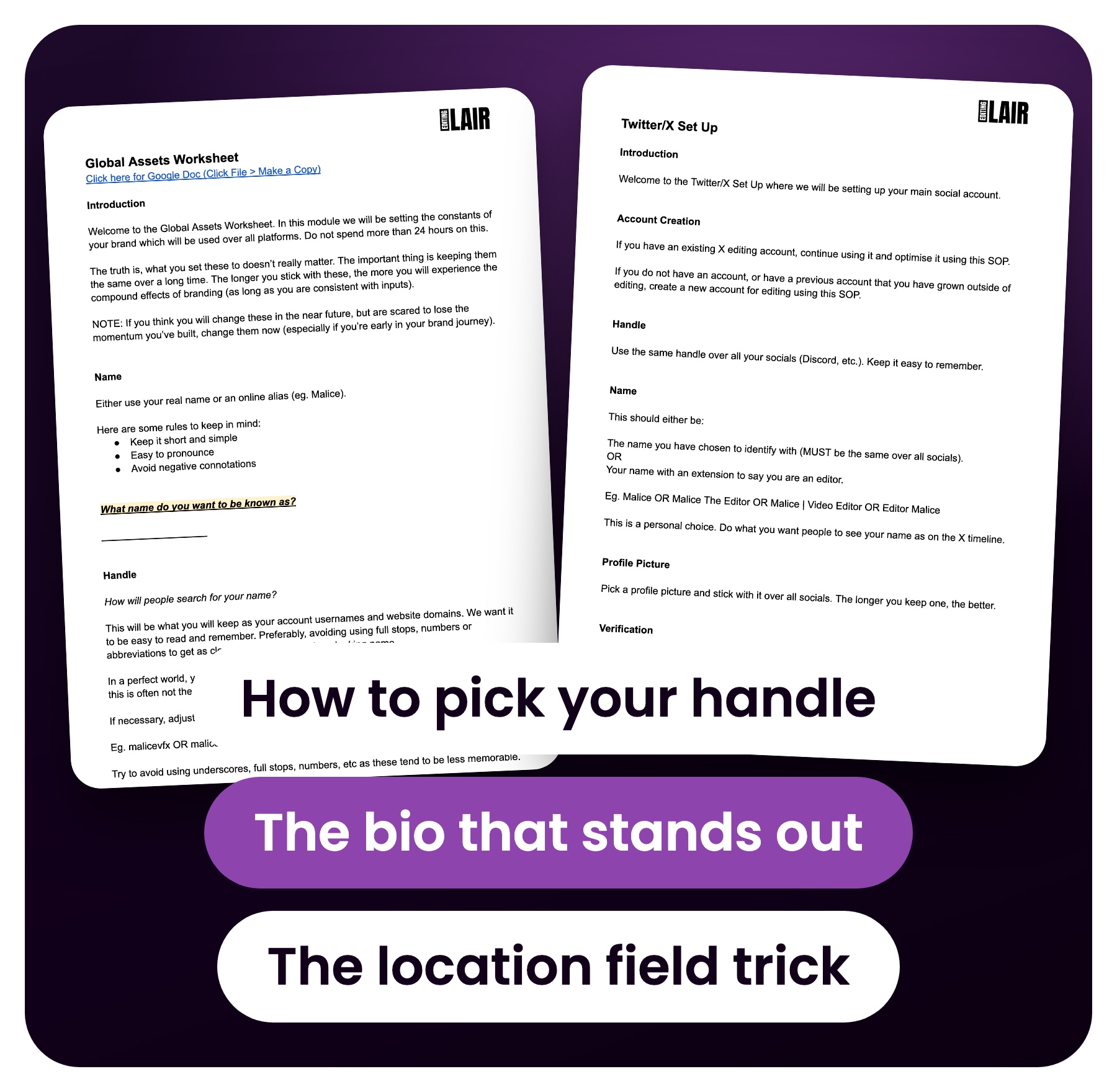 The Brand Setup SOP with its Gmail, Discord, Global Assets Worksheet and Twitter/X setup guides