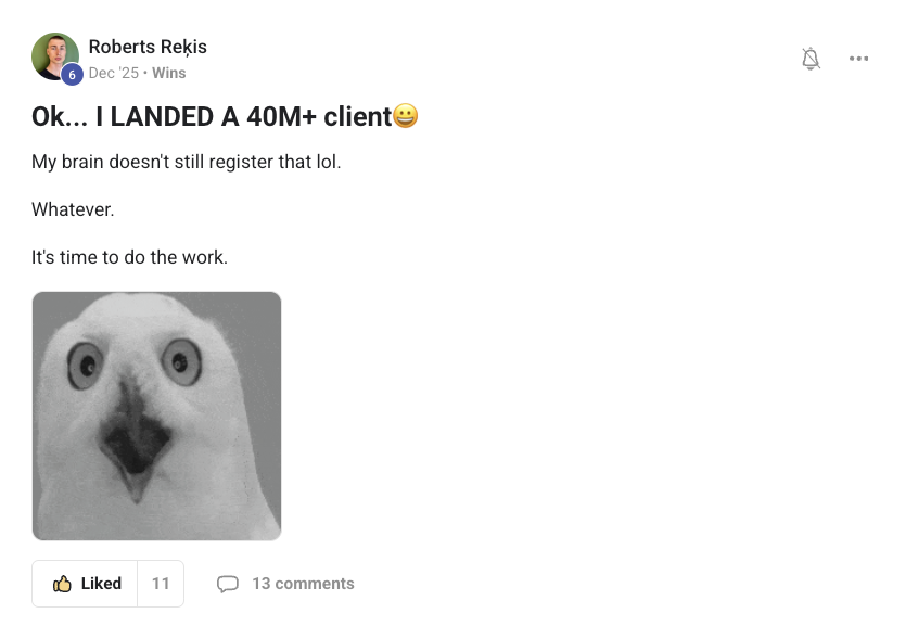 Roberts Rekis: landed a 40M+ client