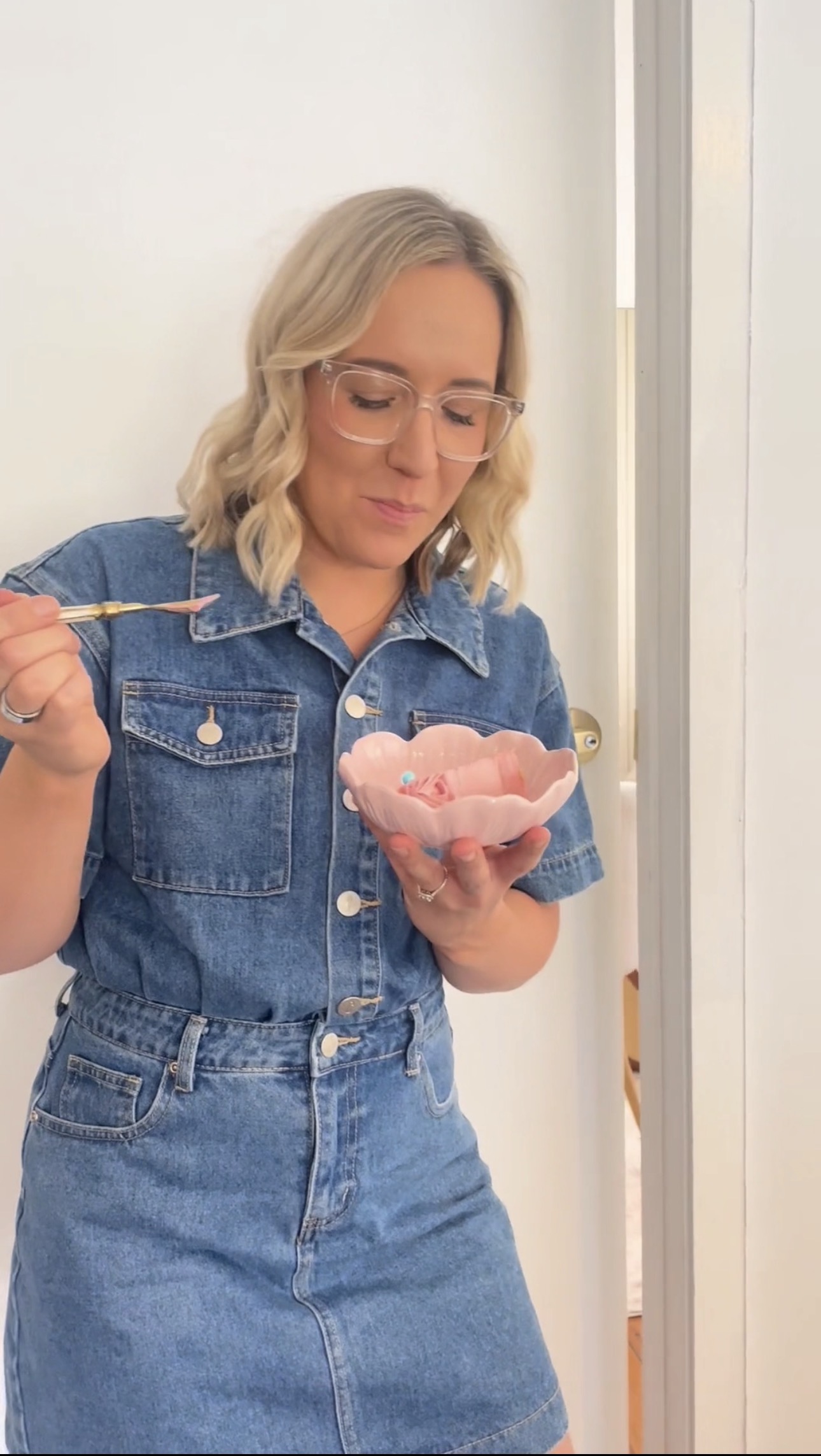 Emma Morris looking down at a bowl