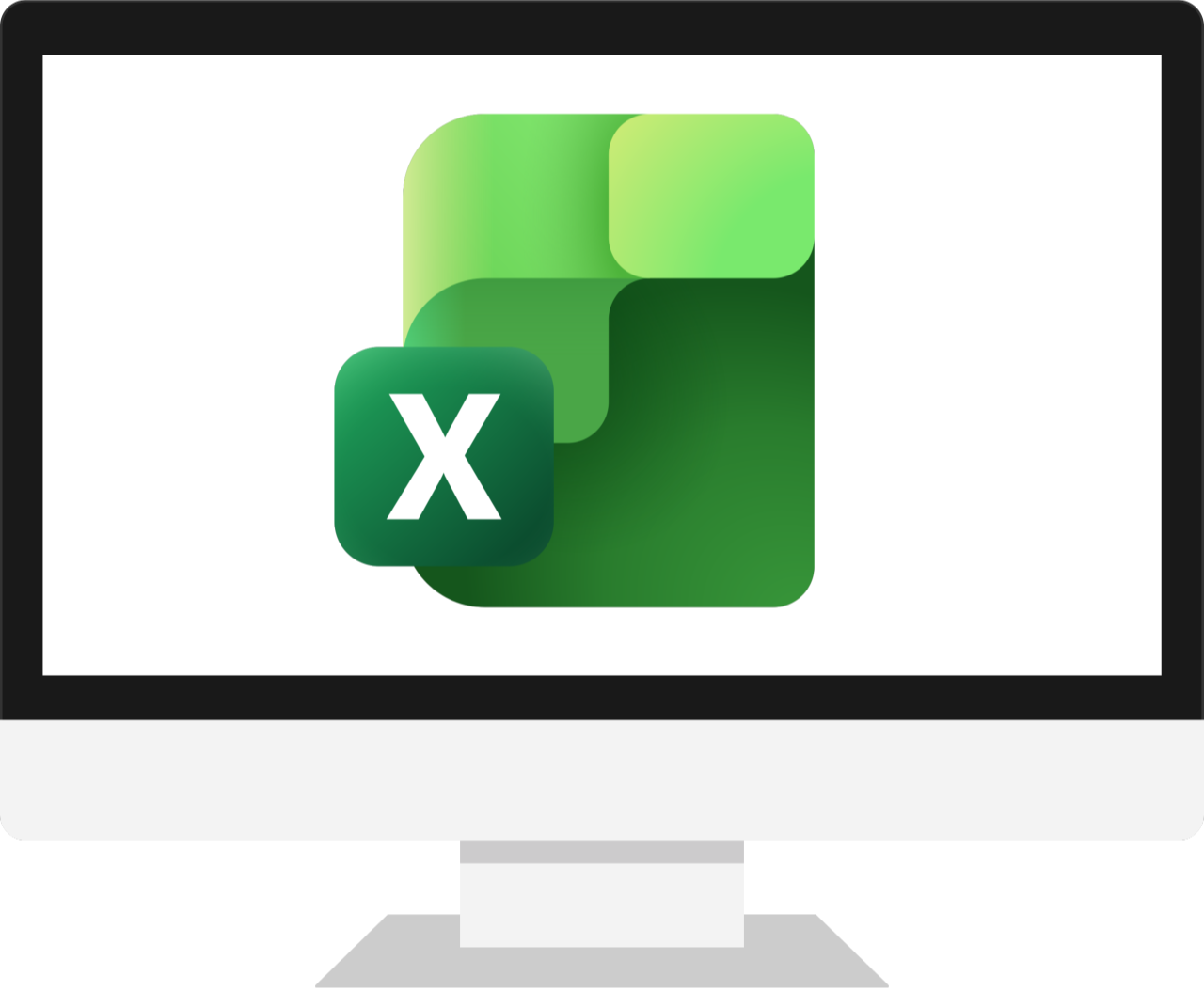 Professional analysing a complex spreadsheet and dashboard across multiple screens in a modern office workspace.