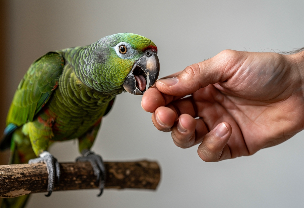 Parrot showing body language warning signs before biting for parrot biting suddenly behavior guide