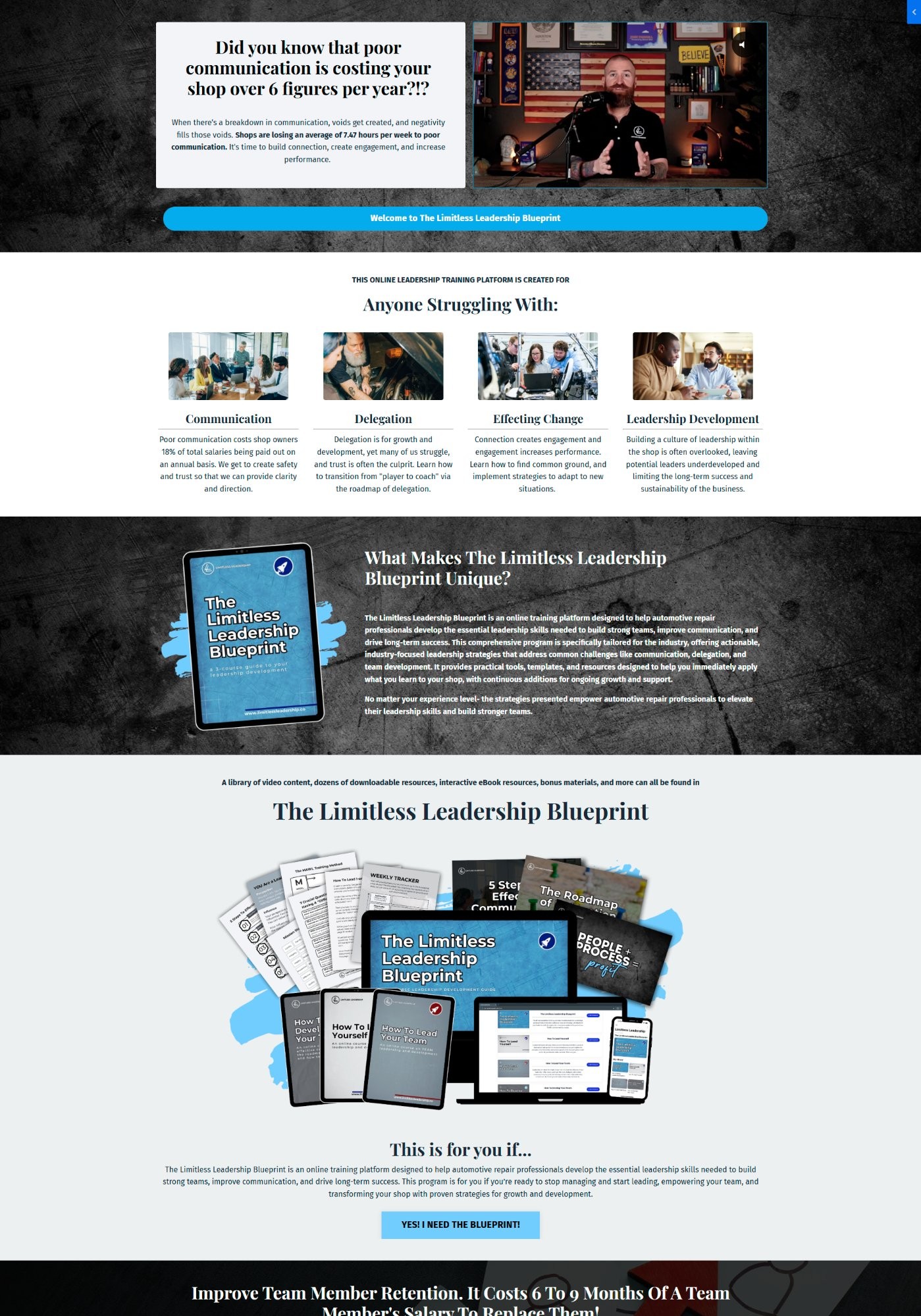 The Limitless Leadership Blueprint sales page