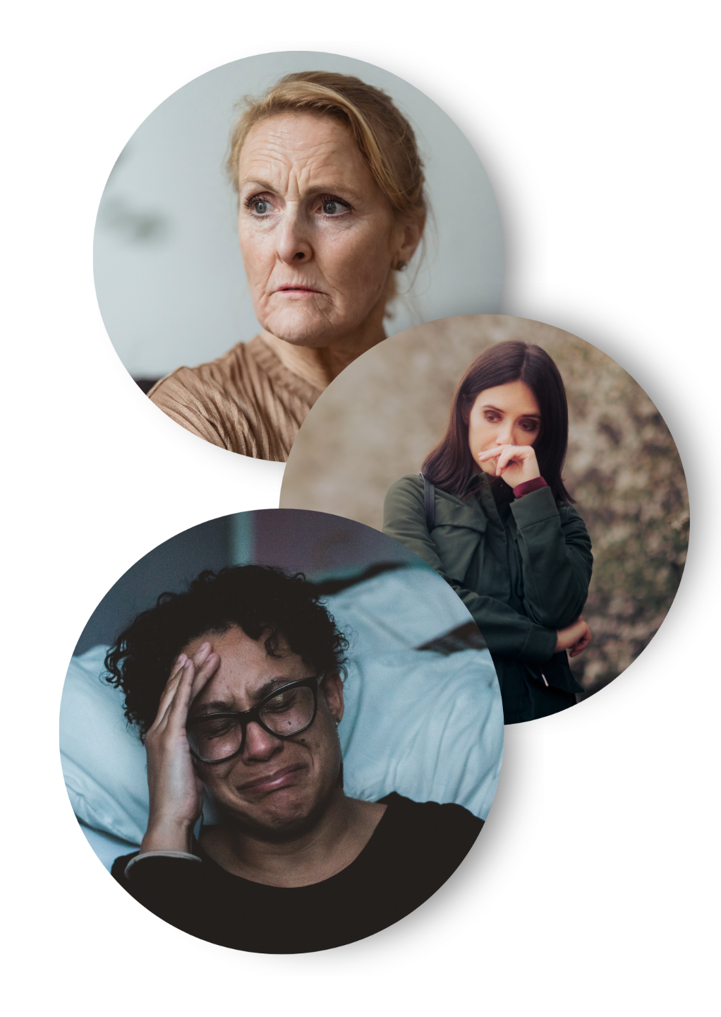 Women experiencing stress, anxiety and overwhelm whose minds resist rest, relating to the problem addressed in Soften and Surrender into Slow