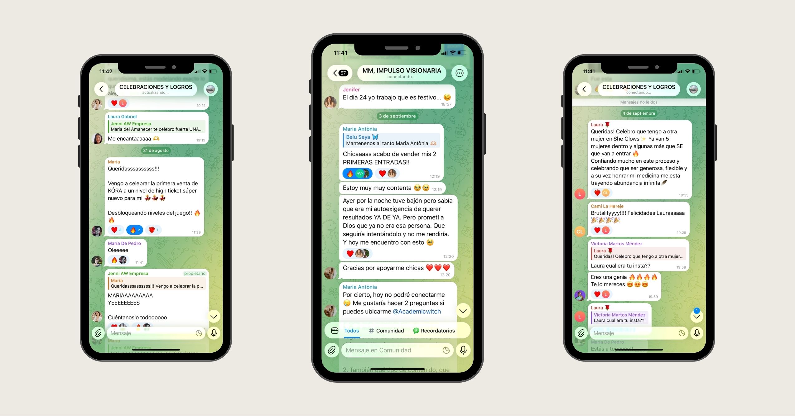 Celebraciones y logros en Telegram