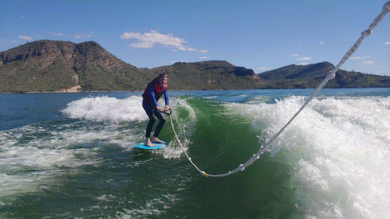 Surfing Shot Let Rope Letting Out The Leadership Rope