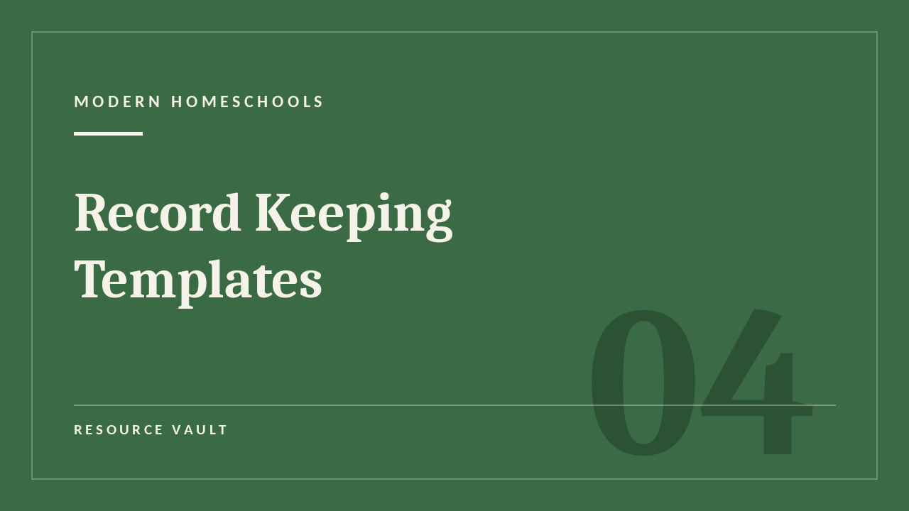 Record Keeping Templates
