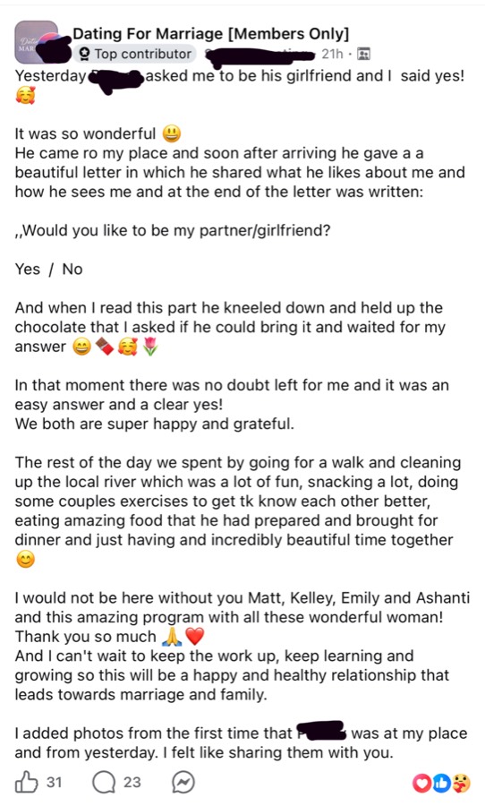 Member post: he asked me to be his girlfriend with a handwritten letter