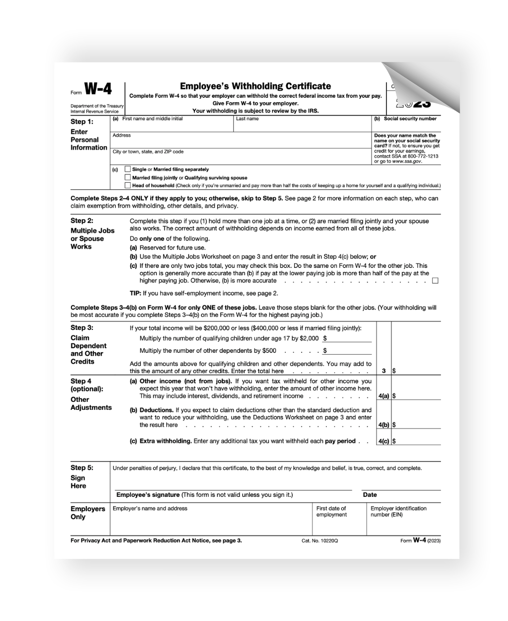 IRS W-4 Form