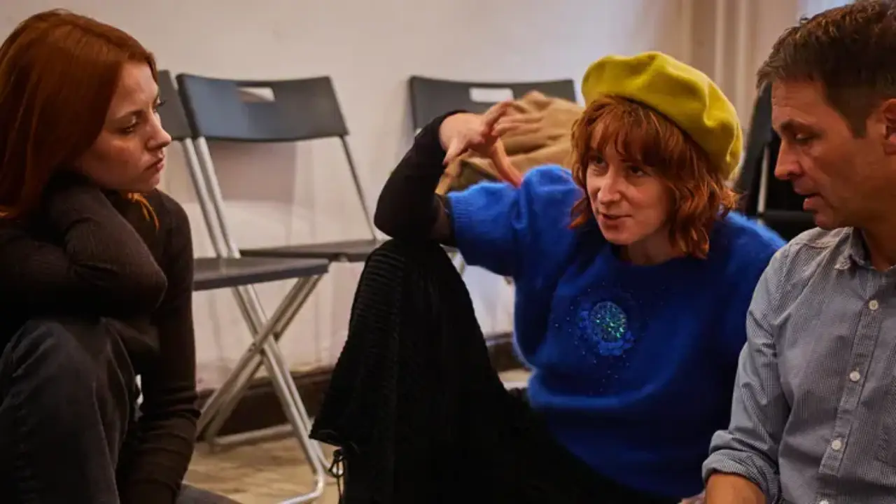 Actor mid-scene in The Edges of Control workshop, Berlin
