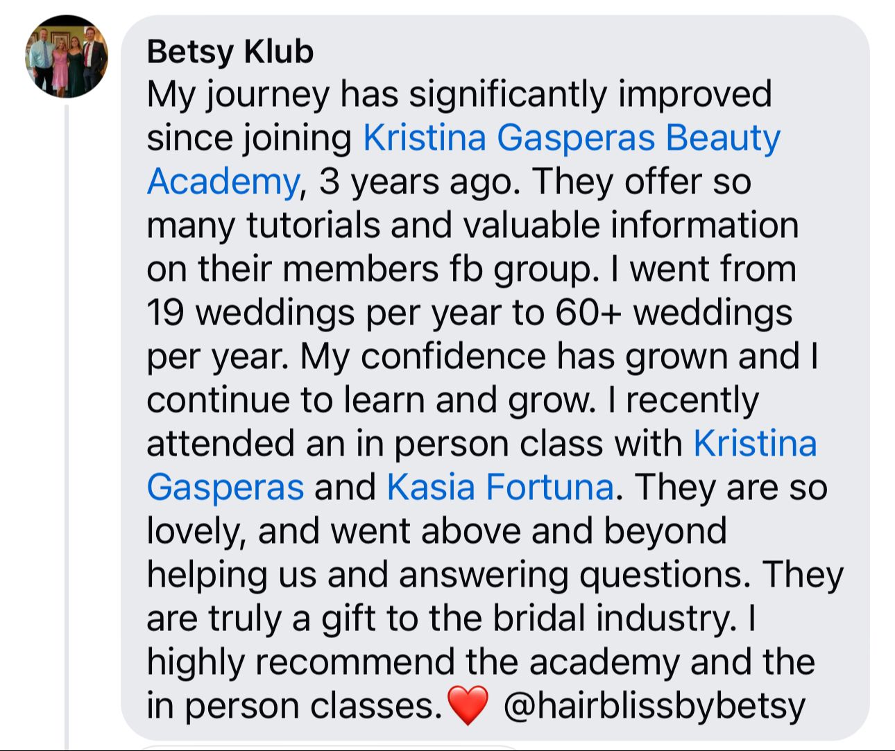 Online Bridal Makeup & Hairstyling Academy Testimonial