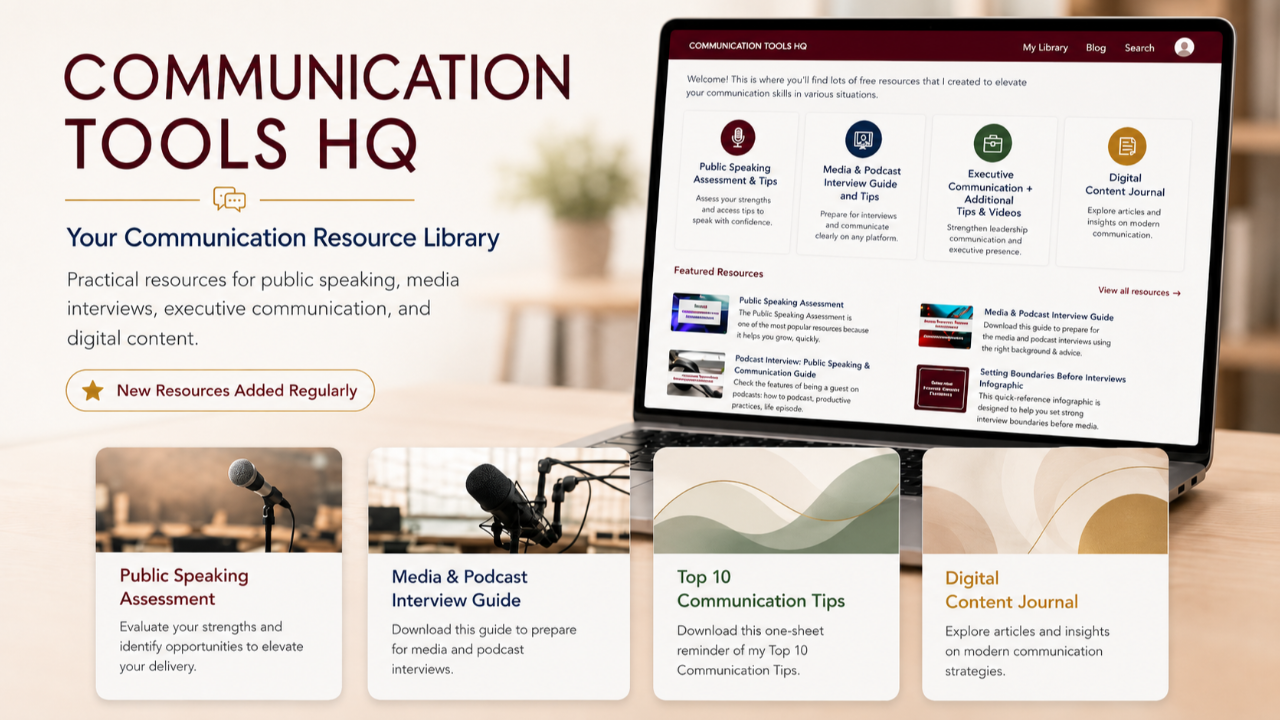 Preview of the Communication Tools HQ portal and resources