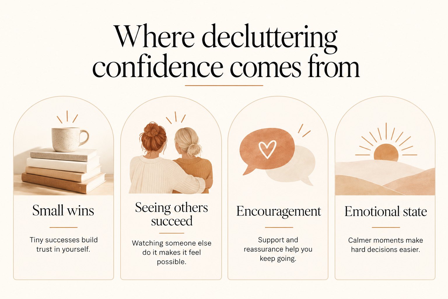 Four sources of self-efficacy that build decluttering confidence