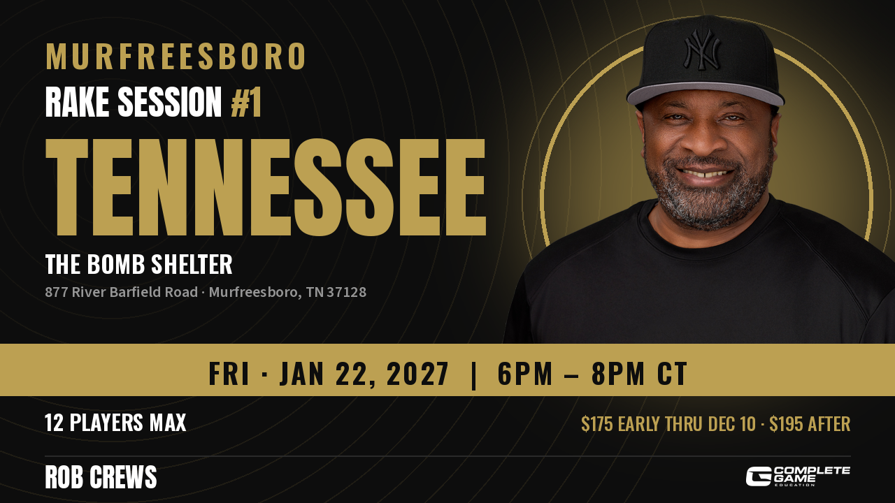 Tennessee Rake Session #1 - Murfreesboro - Jan 22, 6-8PM CT