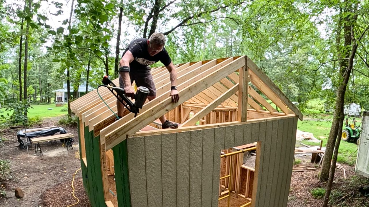 Nailing rafters during roof framing