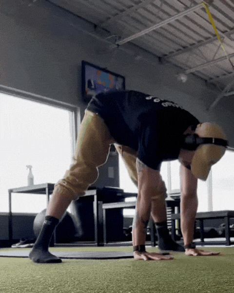 Member doing press handstand