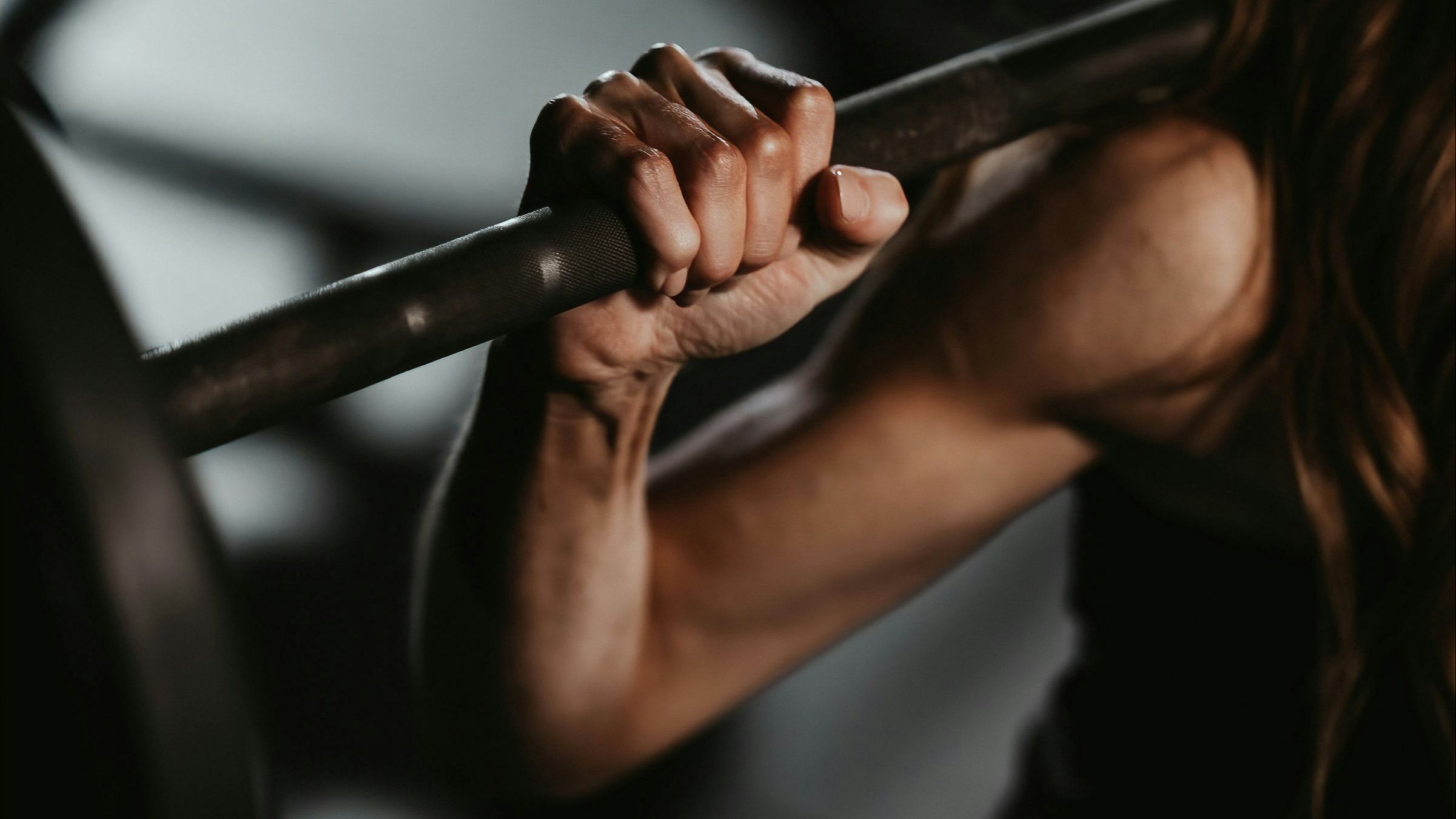 a woman lifting weights