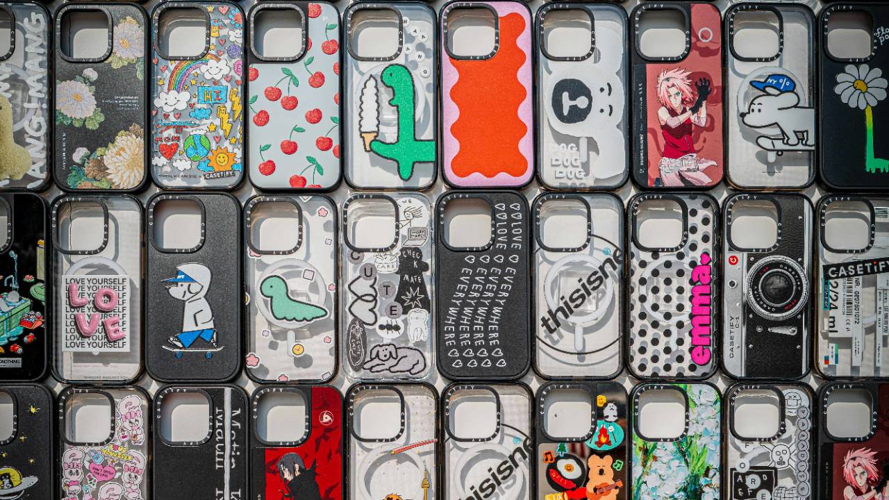 Selection of colorful cell phone covers