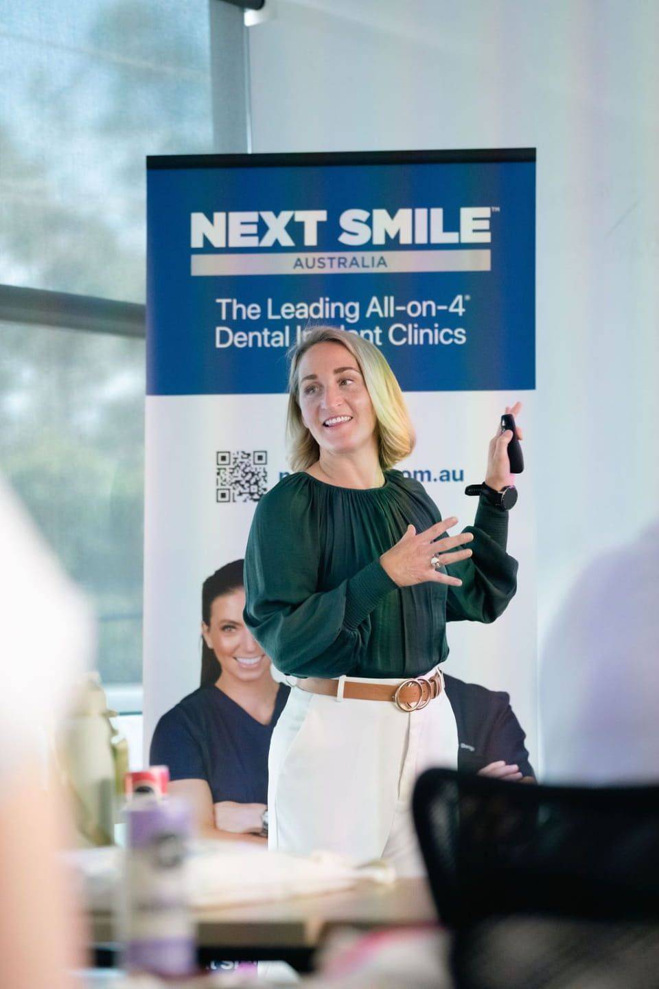 Rochelle Fisher presenting at a Next Smile Australia training event