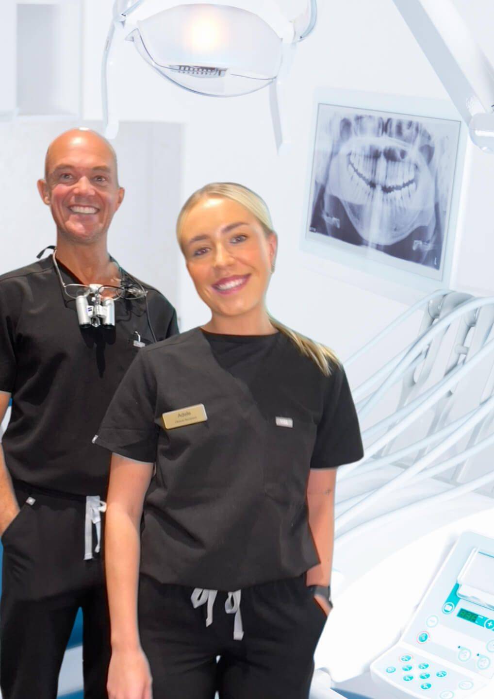 Dental team in uniform ready for in-person training