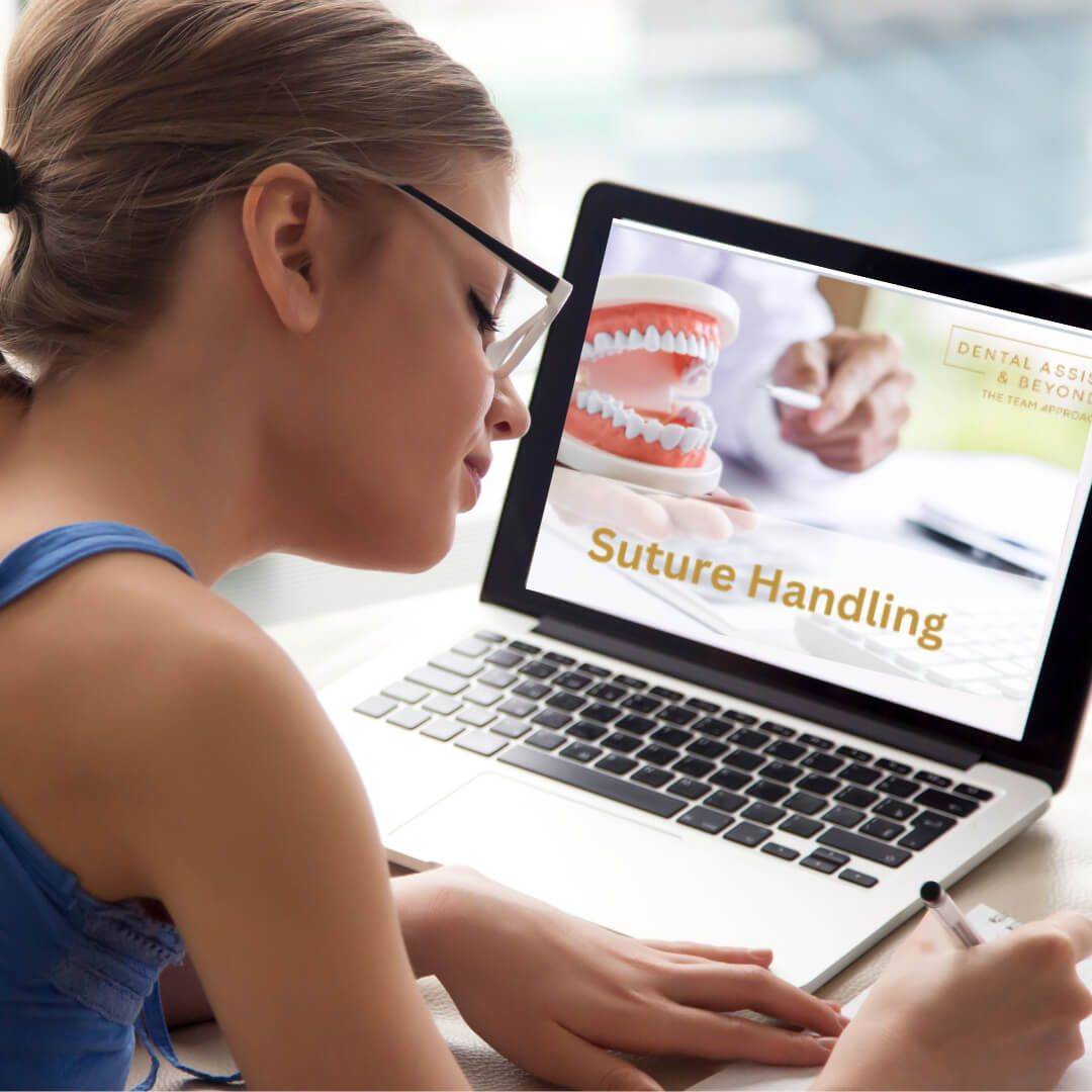Dental professional completing a DAB online course