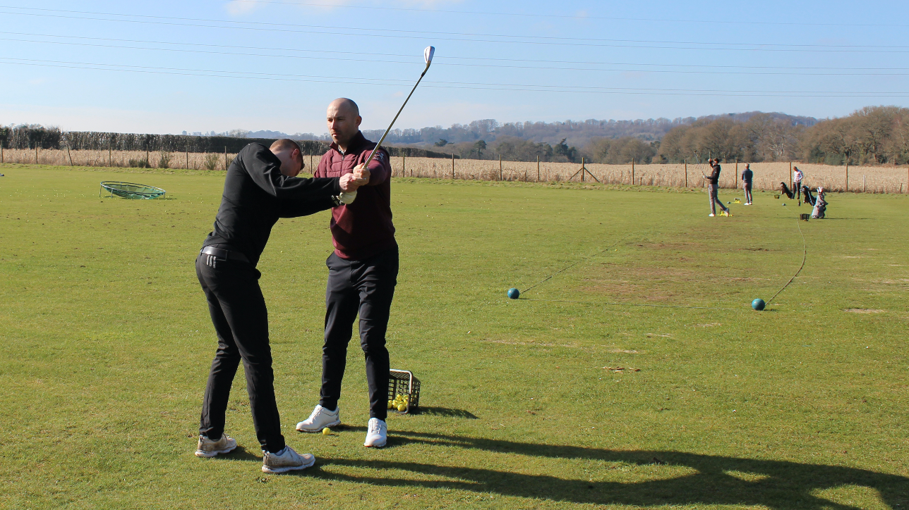 A picture of the golf swing studio and teaching facility at Blacknest Golf Club and Adam Harnett Golf.