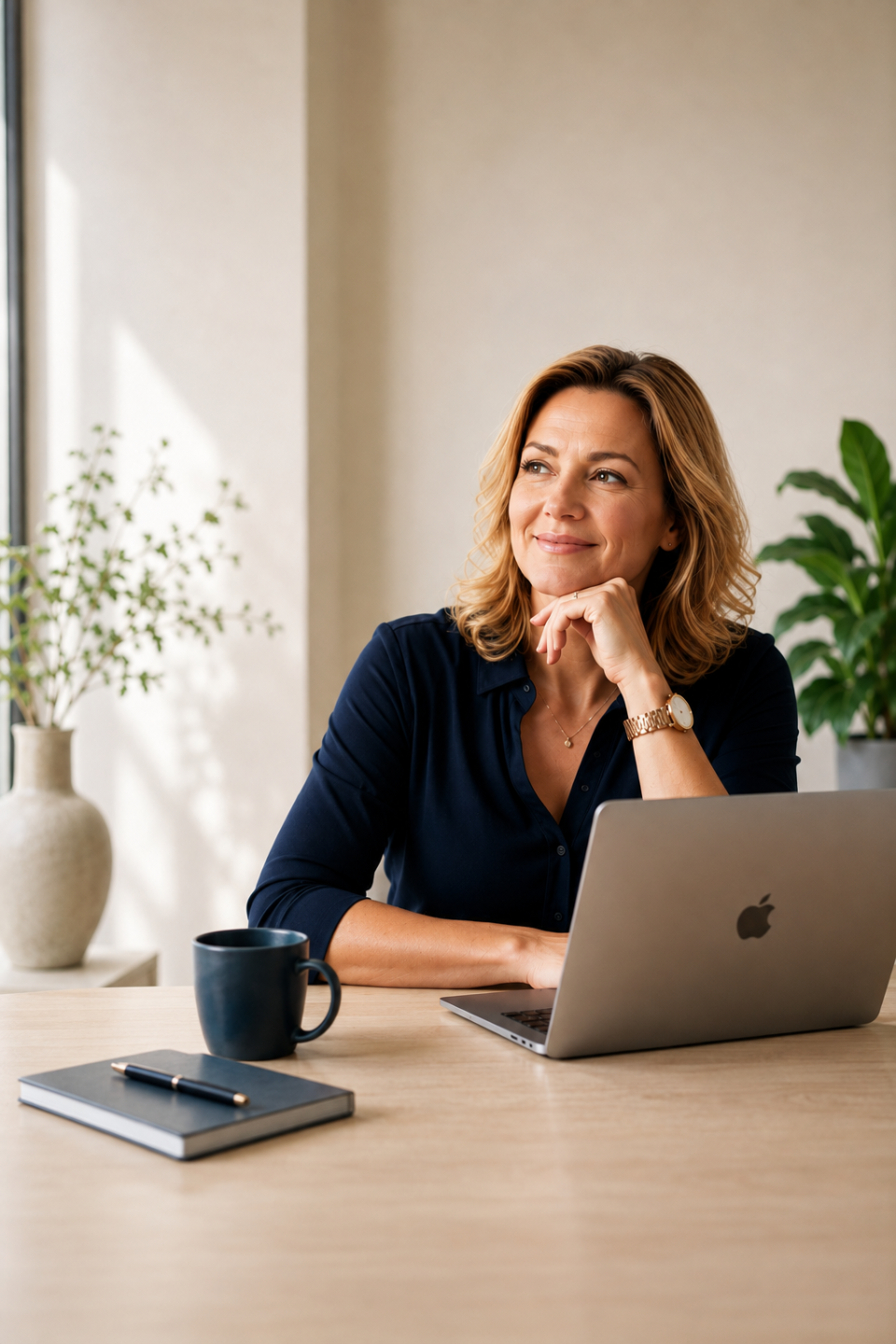 Executive assistant achter laptop